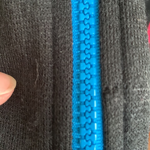 80s Black Knit Scuba Dress with Neon Zippers 4 - Picture 4 of 7